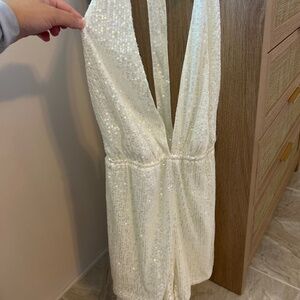Sequin halter romper
